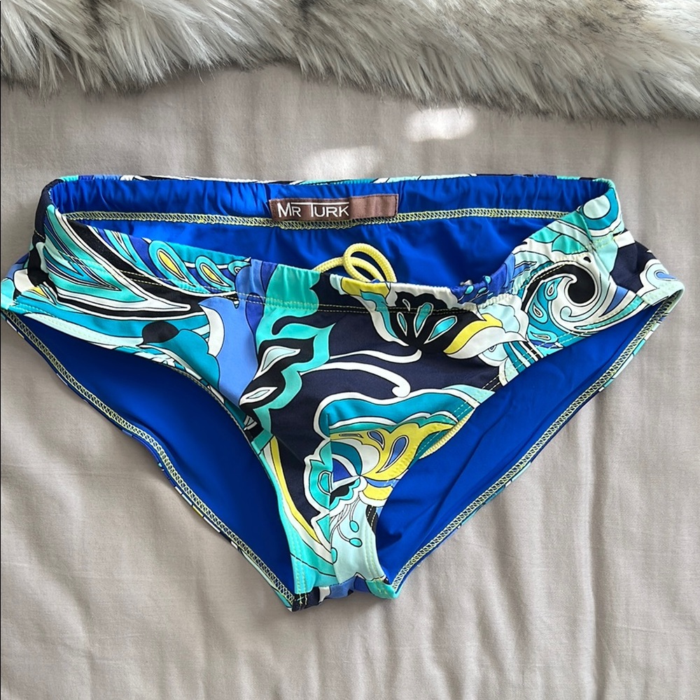 Mr Turk Blue Patterned Swim Trunks